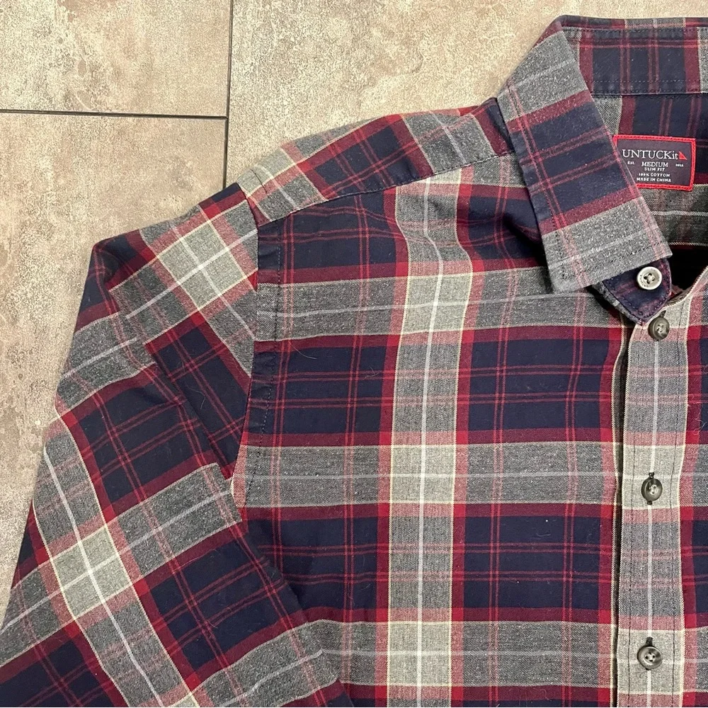 Untuck It Plaid Button Down - Picture 2 of 4